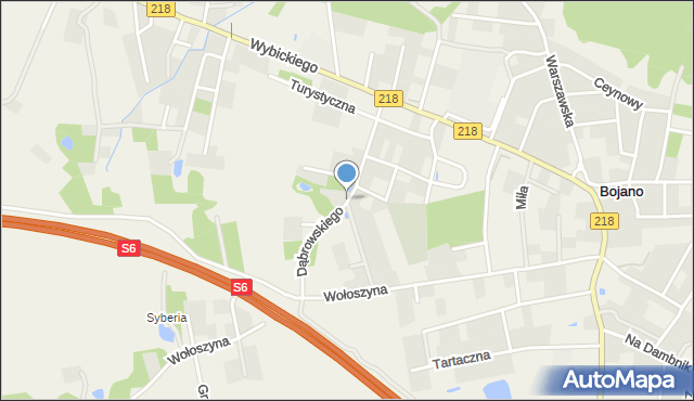 Bojano, Dąbrowskiego, mapa Bojano
