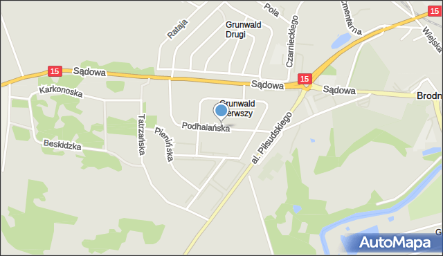 Brodnica, Dawna Gwardii Ludowej, mapa Brodnica