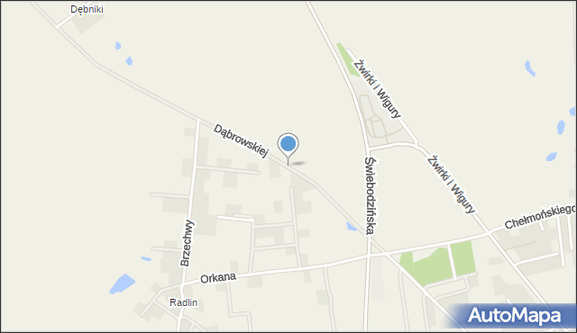 Brzezie k. Sulechowa, Dąbrowskiej Marii, mapa Brzezie k. Sulechowa