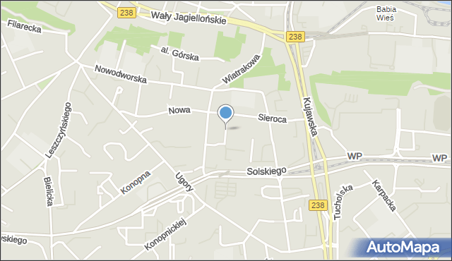 Bydgoszcz, Dawna Kruczkowskiego Leona, mapa Bydgoszczy
