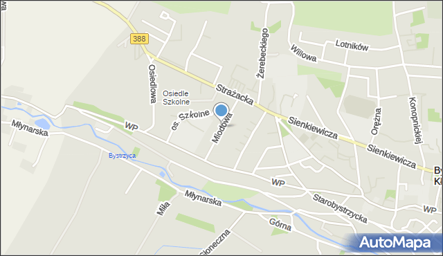 Bystrzyca Kłodzka, Dawna Leńskiego Juliana, mapa Bystrzyca Kłodzka