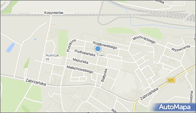 Bytom, Dawna Dywizji Kościuszkowskiej, mapa Bytomia