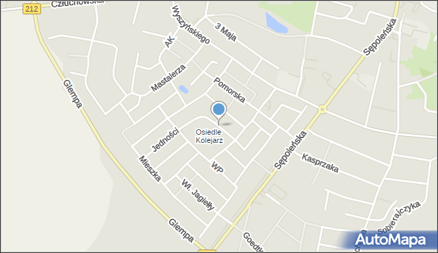 Chojnice, Dawna Jedności Robotniczej, mapa Chojnic