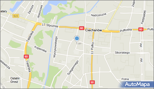 Ciechanów, Dawna Pijanowskiego Kazimierza, mapa Ciechanów