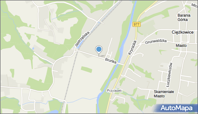 Ciężkowice powiat tarnowski, Dawna Sportowa, mapa Ciężkowice powiat tarnowski