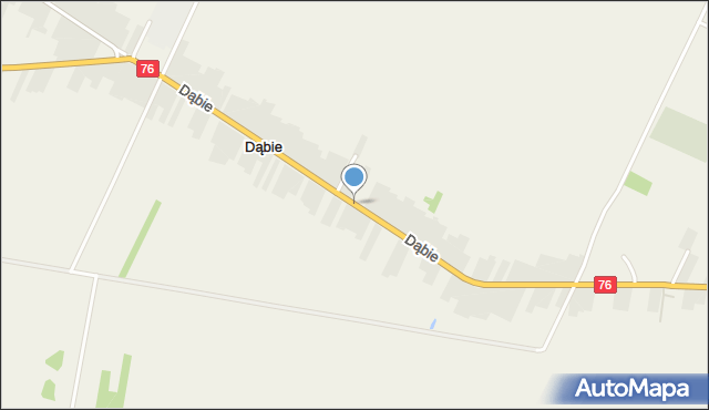 Dąbie gmina Łuków, Dąbie, mapa Dąbie gmina Łuków