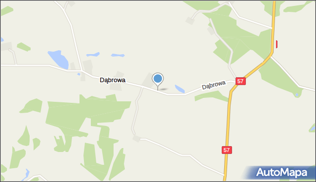 Dąbrowa gmina Dźwierzuty, Dąbrowa, mapa Dąbrowa gmina Dźwierzuty