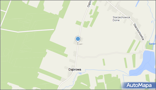 Dąbrowa gmina Fałków, Dąbrowa, mapa Dąbrowa gmina Fałków