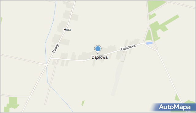 Dąbrowa gmina Sławno, Dąbrowa, mapa Dąbrowa gmina Sławno