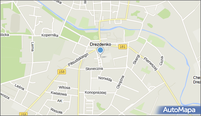 Drezdenko, Dąbrowskiej Marii, mapa Drezdenko