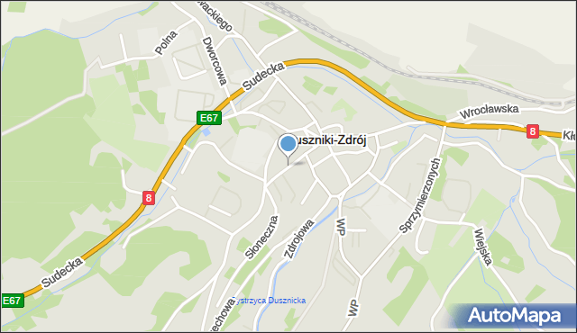 Duszniki-Zdrój, Dawna Sawickiej Hanki, mapa Duszniki-Zdrój