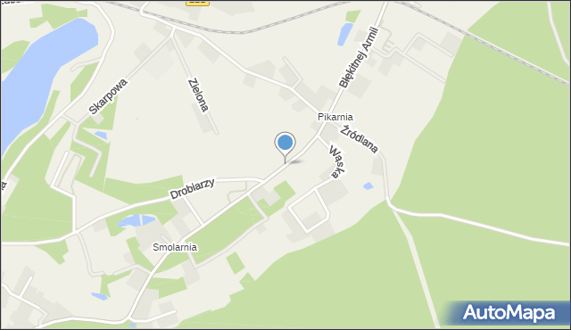 Dzierżążno gmina Kartuzy, Dawna Wyzwolenia, mapa Dzierżążno gmina Kartuzy