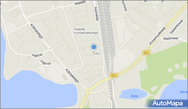 Ełk, Dąbrowskiej Marii, mapa Ełku