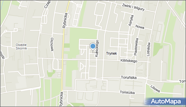 Gliwice, Dawna Hibnera Władysława, mapa Gliwic