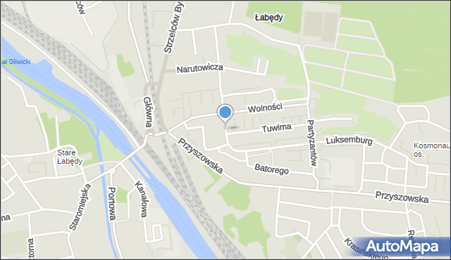 Gliwice, Dawna Marksa Karola, mapa Gliwic