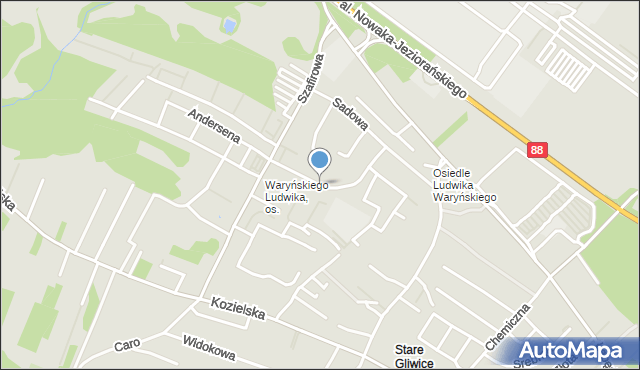 Gliwice, Dawna Gomułki Władysława, mapa Gliwic