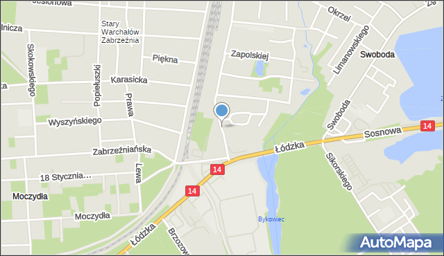 Głowno, Dąbrowskiego Jarosława, gen., mapa Głowno