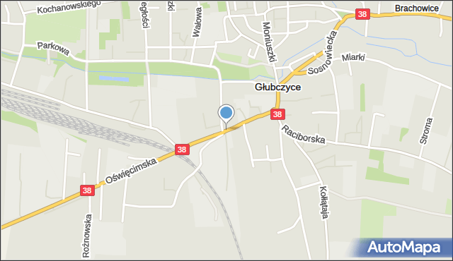 Głubczyce, Dawna 1 Armii Wojska Polskiego, mapa Głubczyce