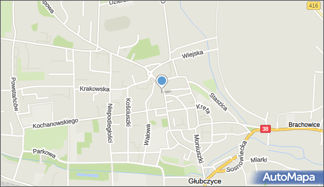 Głubczyce, Dawna 1AWP, mapa Głubczyce