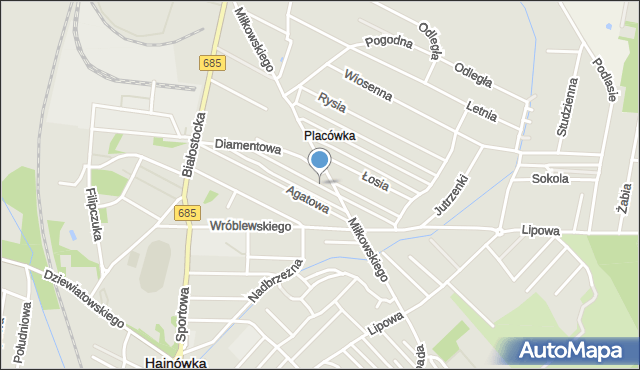 Hajnówka, Dawna Hibnera Władysława, mapa Hajnówka