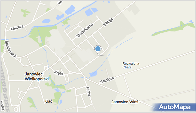 Janowiec Wielkopolski, Dawna Związku Walki Młodych, mapa Janowiec Wielkopolski