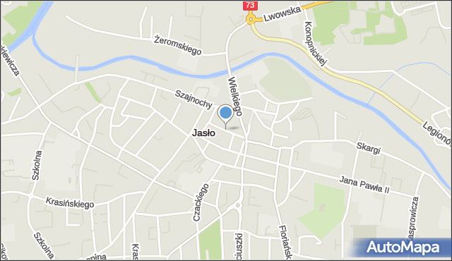 Jasło, Dawna Tkaczowa Jana, mapa Jasła