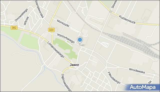 Jawor, Dawna Rapackiego Adama, mapa Jawor