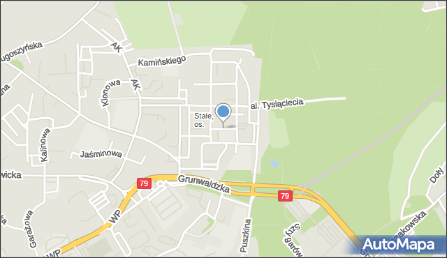 Jaworzno, Dawna Sawickiej Hanki, mapa Jaworzno