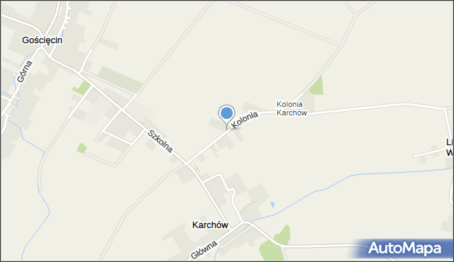 Karchów, Dawna Karchów-Kolonia, mapa Karchów