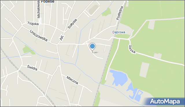 Katowice, Dąbrowa, mapa Katowic