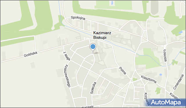 Kazimierz Biskupi, Dąbrowskiej Marii, mapa Kazimierz Biskupi