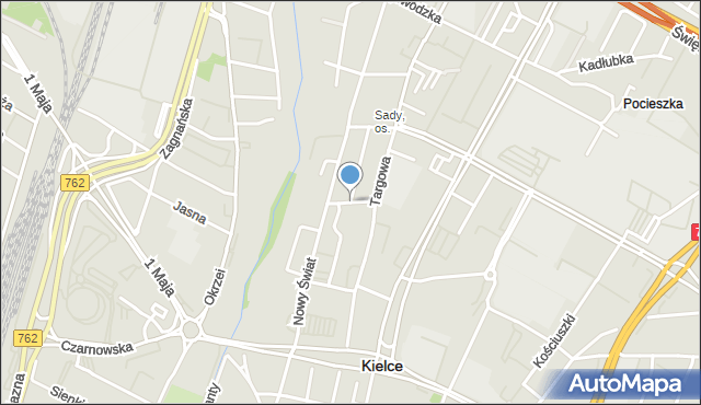 Kielce, Dąbrowska, mapa Kielc