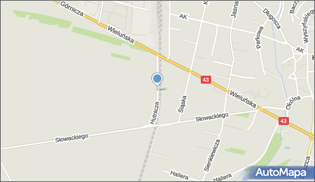 Kłobuck, Dawna 17 Stycznia, mapa Kłobuck