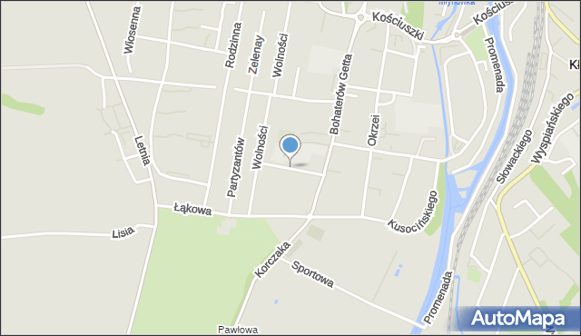 Kłodzko, Dąbrówki, mapa Kłodzka