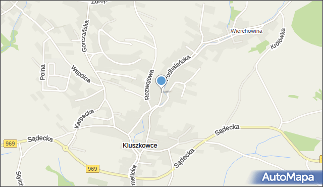Kluszkowce, Dawna Bąka Jakuba, mapa Kluszkowce