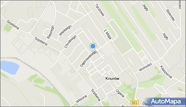Knurów powiat gliwicki, Dąbrowskiego Jarosława, gen., mapa Knurów powiat gliwicki