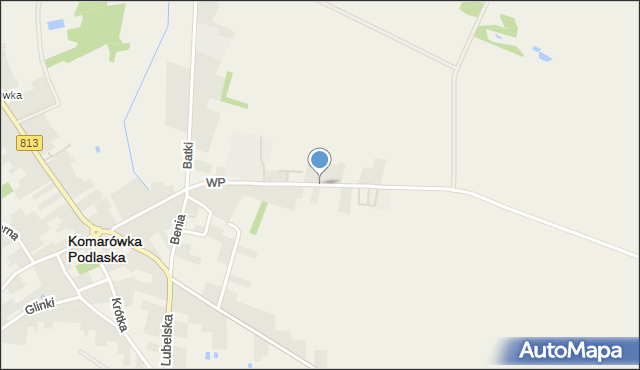 Komarówka Podlaska, Dawna 1 AWP, mapa Komarówka Podlaska