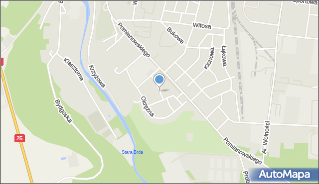 Koronowo powiat bydgoski, Dawna Nowotki Marcelego, mapa Koronowo powiat bydgoski