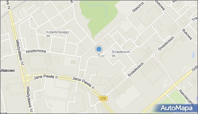 Koszalin, Dawna Spasowskiego Władysława, mapa Koszalina