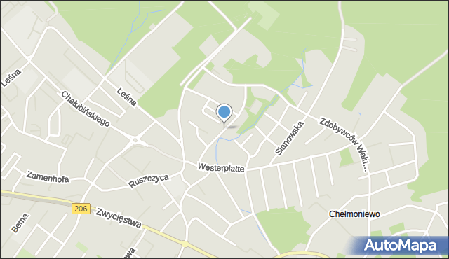 Koszalin, Dawna Wopistów, mapa Koszalina