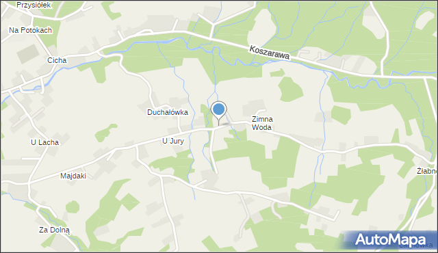 Koszarawa, Dawna U Lacha, mapa Koszarawa