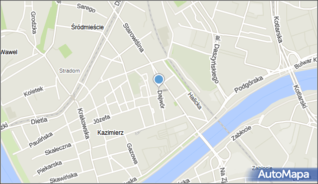 Kraków, Dajwór, mapa Krakowa