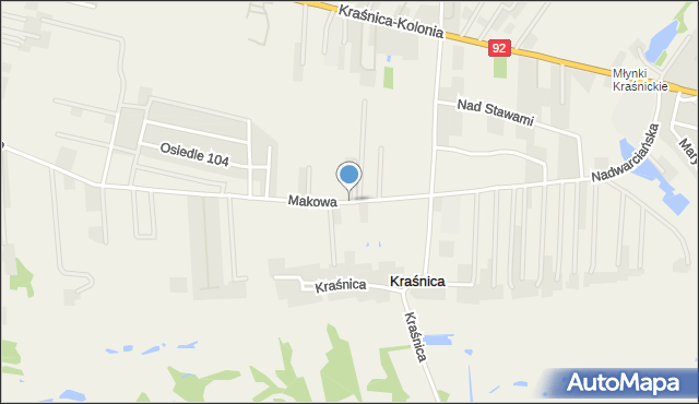 Kraśnica gmina Golina, Dawna Nadwarciańska, mapa Kraśnica gmina Golina