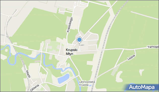 Krupski Młyn, Dąbrowskiego, mapa Krupski Młyn