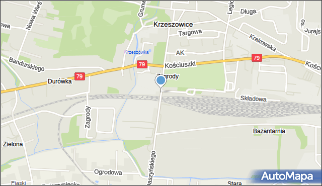 Krzeszowice, Daszyńskiego Ignacego, mapa Krzeszowice