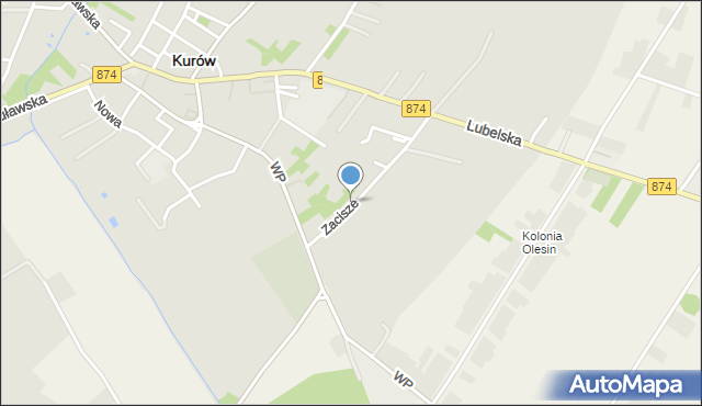 Kurów powiat puławski, Dawna 35-lecia PRL, mapa Kurów powiat puławski
