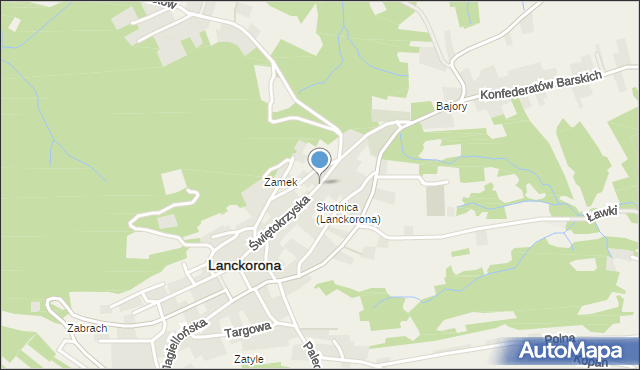 Lanckorona, Dawna Świetokrzyska, mapa Lanckorona