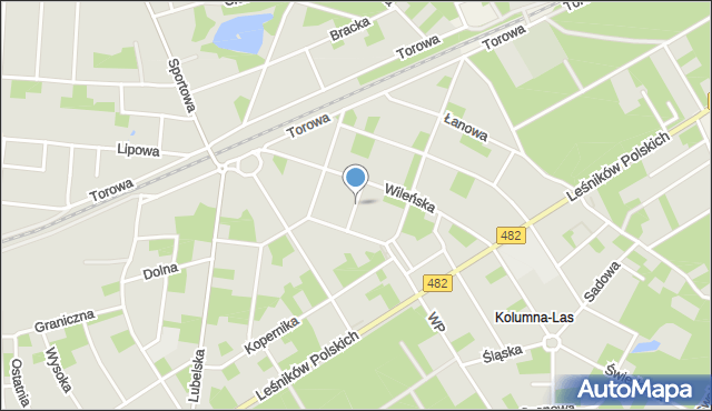 Łask, Dawna Krasickiego Janka, mapa Łask