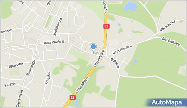 Łaziska Górne, Dawna Świerczewskiego Karola, gen., mapa Łaziska Górne