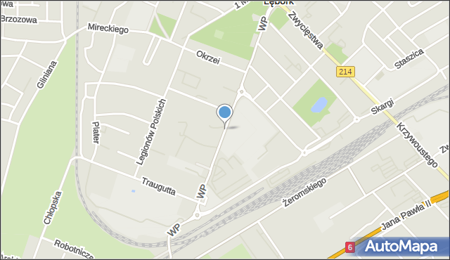 Lębork, Dawna 1 Armii Wojska Polskiego, mapa Lębork
